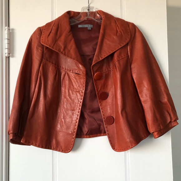 Nordstroms Classiques Entier Leather Swing Coat - Picture 3 of 6